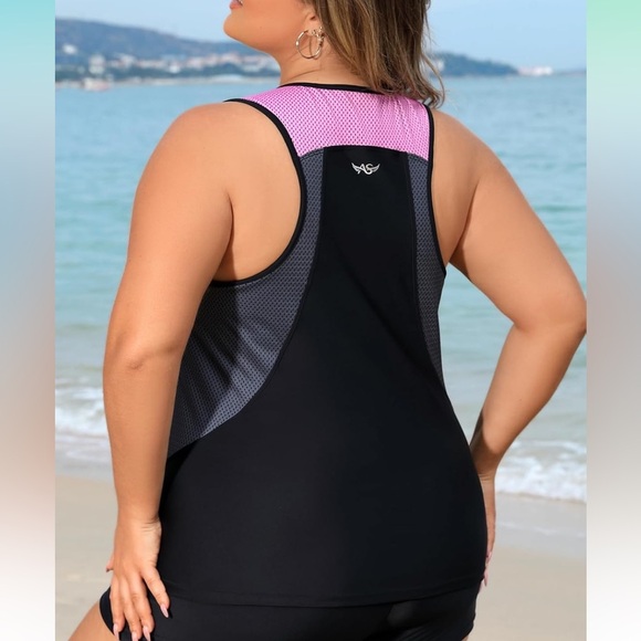 Angel season Plus Size Tankini Swimsuit Top NWT 4XL - Picture 2 of 11